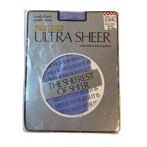 VTG Zayre Inc Plus Size Ultra Sheer Panty Hose Bright Blue Full Sewn in Panel
